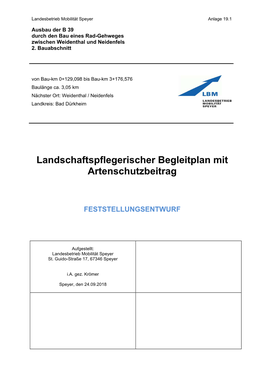 Landschaftspflegerischer Begleitplan Mit Artenschutzbeitrag