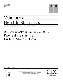 Ambulatory and Inpatient Procedures in the United States, 1994 Cdc-Pdf