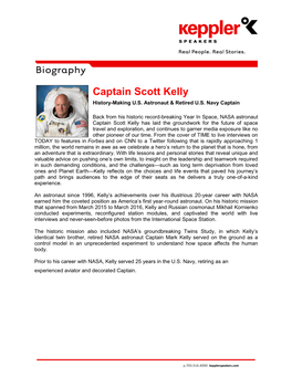 Captain Scott Kelly History-Making U.S