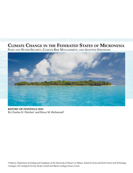 Climate Change in the Federated States of Micronesia Food and Water Security, Climate Risk Management, and Adaptive Strategies