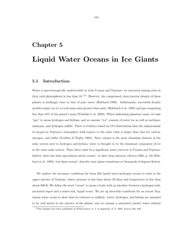 Liquid Water Oceans in Ice Giants