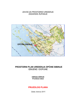 Prostorni Plan Uređenja Općine Bibinje Izmjene I Dopune