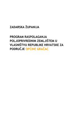 Zadarska Županija Program Raspolaganja Poljoprivrednim