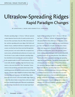 Ultraslow-Spreading Ridges , Volume 1, a Quarterly 20, Number Th Journal of Society