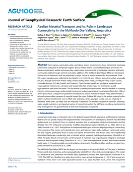 Aeolian Material Transport and Its Role in Landscape Connectivity In