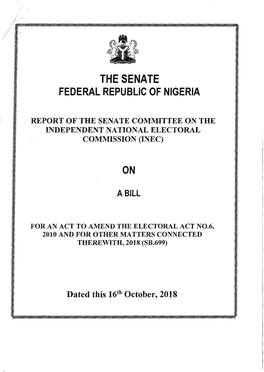 The Senate Federal Republic of Nigeria