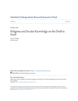 Religious and Secular Knowledge on the Draft in Israel Laina E