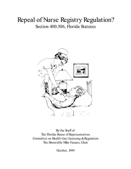 Repeal of Nurse Registry Regulation? Section 400.506, Florida Statutes