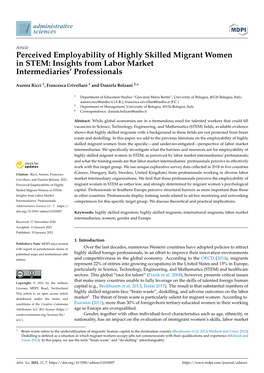 Perceived Employability of Highly Skilled Migrant Women in STEM: Insights from Labor Market Intermediaries’ Professionals