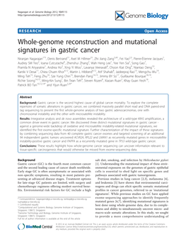 Whole-Genome Reconstruction and Mutational Signatures in Gastric