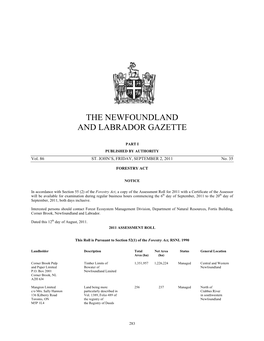 The Newfoundland and Labrador Gazette