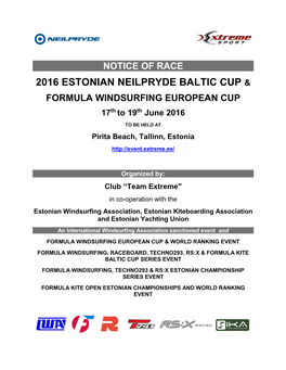 2016 Estonian Neilpryde Baltic Cup &