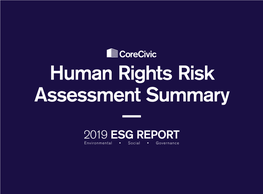 Human Rights Risk Assessment Summary Report