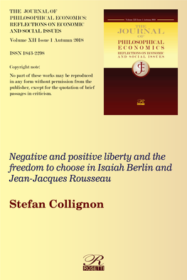 Negative and Positive Liberty and the Freedom to Choose in Isaiah Berlin and Jean-Jacques Rousseau