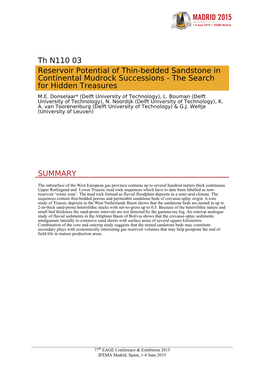 Th N110 03 Reservoir Potential of Thin-Bedded Sandstone in Continental Mudrock Successions - the Search for Hidden Treasures M.E