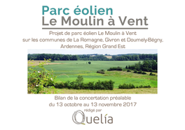 Projet De Parc Éolien Le Moulin À Vent Sur Les Communes De La Romagne, Givron Et Doumely-Bégny, Ardennes, Région Grand Est