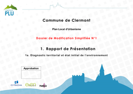 Commune De Clermont 1. Rapport De