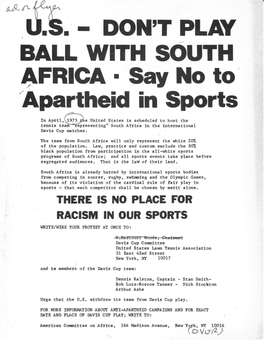 DON't PLAY BALL with SOUTH 4FRICA · Say No To