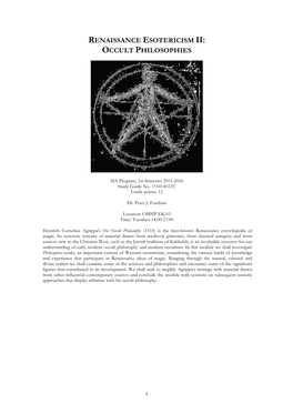 Renaissance Esotericism Ii: Occult Philosophies