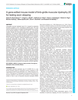 A Gene-Edited Mouse Model of Limb-Girdle Muscular Dystrophy 2C for Testing Exon Skipping Alexis R
