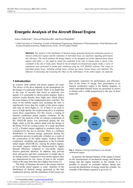 Energetic Analysis of the Aircraft Diesel Engine