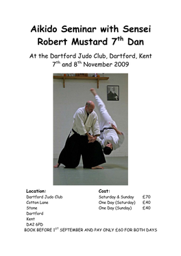 Aikido Seminar with Sensei Robert Mustard 7Th Dan