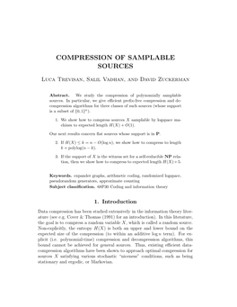 Compression of Samplable Sources