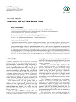Simulation of Cavitation Water Flows