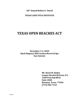 Texas Open Beaches Act