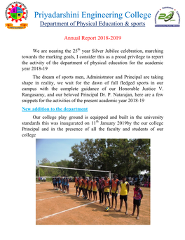 Physical Education Annual Report