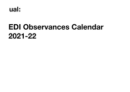 EDI Observances Calendar 2021-22