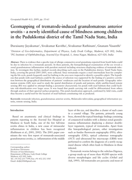 Geomapping of Trematode-Induced Granulomatous Anterior Uveitis