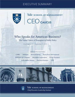 Who Speaks for American Business? the Varied Voices of Enterprise in Public Policy