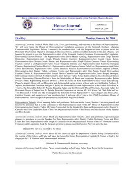 House Journal ADOPTED: FIRST REGULAR SESSION, 2008 March 26, 2008