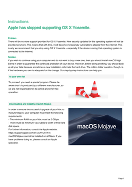 Instructions Apple Has Stopped Supporting OS X Yosemite