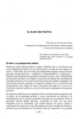 El Islam Y Su Protagonismo Político Desde Las Islas Filipinas Hasta El