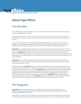 About Legal Affairs � the Mandate