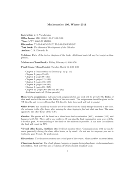 Mathematics 106, Winter 2011