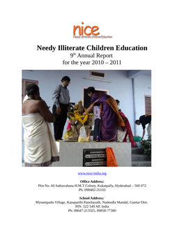 NICE – Needy Illiterate Children Education
