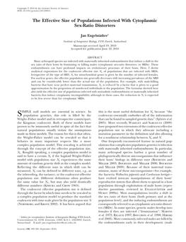 The Effective Size of Populations Infected with Cytoplasmic Sex-Ratio Distorters