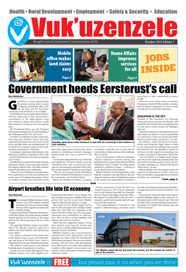 Government Heeds Eersterust's Call