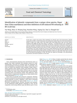 (Citrus Australasica) and Their Inhibition Of