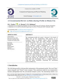 A Circumstantial Review on Ride-Sharing Profile in Dhaka City