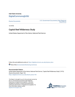 Capitol Reef Wilderness Study