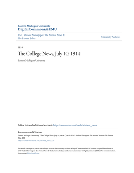 The College News, July 10, 1914