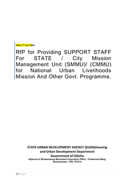 CMMU) for National Urban Livelihoods Mission and Other Govt