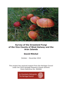 Survey of the Grassland Fungi of the Vice County of West Galway And