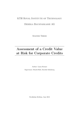 Assessment of a Credit Value at Risk for Corporate Credits