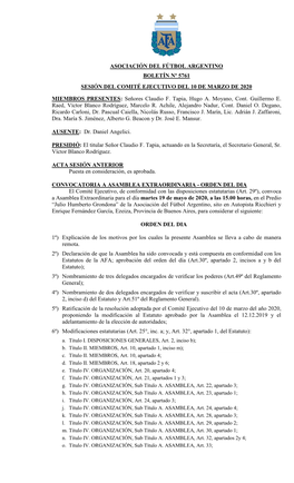 Asociación Del Fútbol Argentino Boletín Nº 5761