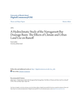 A Hydroclimatic Study of the Narragansett Bay Drainage Basin